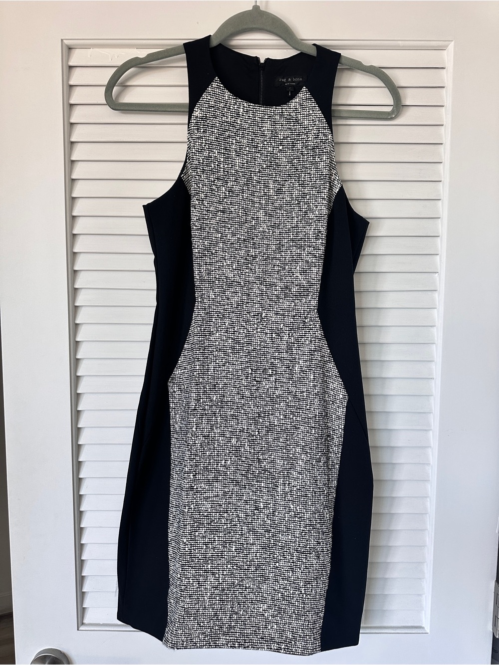 Rag & Bone Black White Wool Blend Sheath Dress Size 2